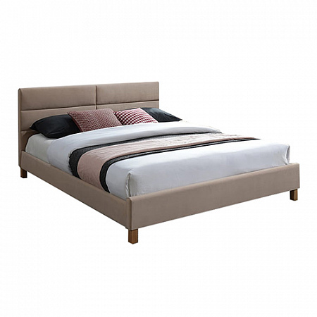 Кровать Signal SIERRA VELVET (бежевый/дуб) 160/200 SIERRAV160BED