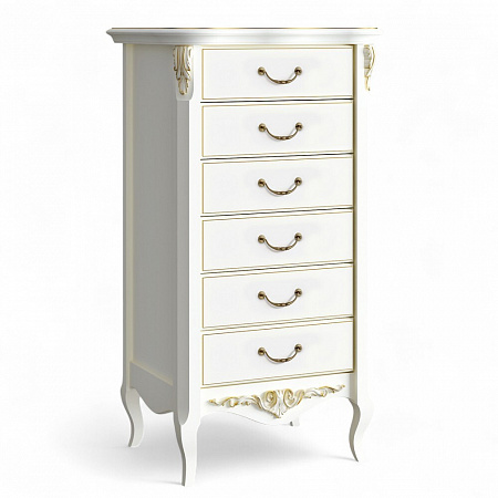 Romantic Gold Комод высокий 6 ящиков R108g