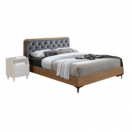 Кровать Signal DONNA VELVET (серый/дуб) 160/200 DONNAV160SZD