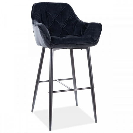 Барный стул Signal CHERRY H-1 VELVET (черный) CHERRYH1VCC