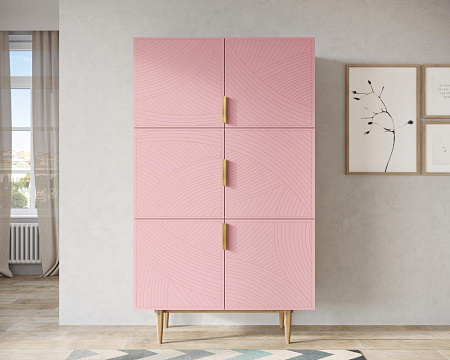 Большой комод с шестью дверками Line LN04/GR1/pink