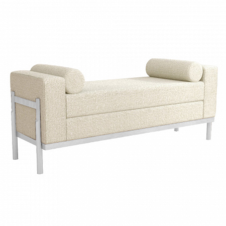 Банкетка с подлокотниками Афина ткань LETTO белый