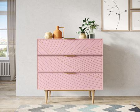 Комод с тремя ящиками Line LN12/GR1/pink
