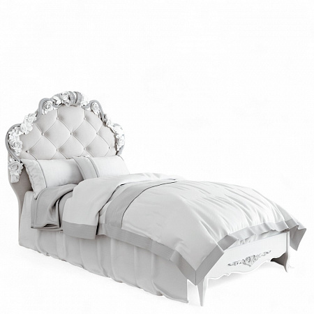 Silvery Rome Кровать с мягким изголовьем 90*190 S409-K00-AS-B07