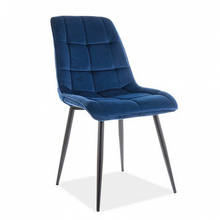 Стул кухонный Signal CHIC Velvet Bluvel 86 (темно-синий/черный) CHICVCGR
