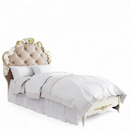 Romantic Gold Кровать с мягким изголовьем 90*190 R409-K02-AG-B01