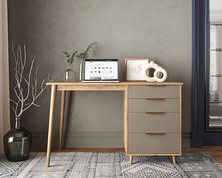 Стол рабочий Line одной тумбой R23/beige
