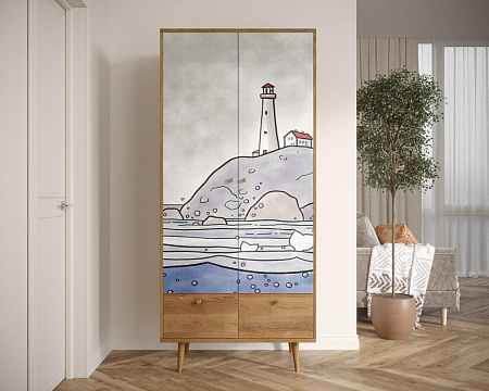 Шкаф двухстворчатый Berber арт BB16/Print_51