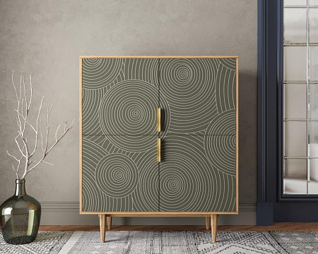 Большой комод с четырьмя дверками Line R19/browngrey
