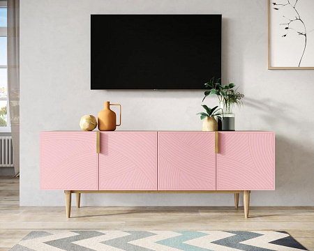Комод под TV с четыремя дверками Line LN06/GR1/pink
