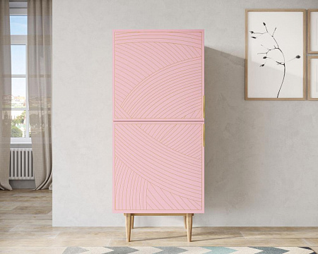 Вертикальный комод с двумя дверками Line LN05/GR1/pink