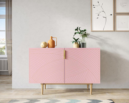 Комод с двумя дверками Line LN01/GR1/pink